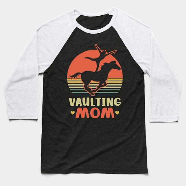 Equestrian Shirt | Vaulting Mom Vintage Retro Sunset Baseball T-Shirt by Gawkclothing